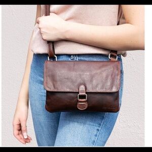 Jack Georges Brown Leather Crossbody Bag